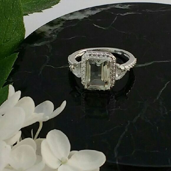 Green Amethyst Ring 3.3 Carats tw Size 6-1/4 - Picture 1 of 7